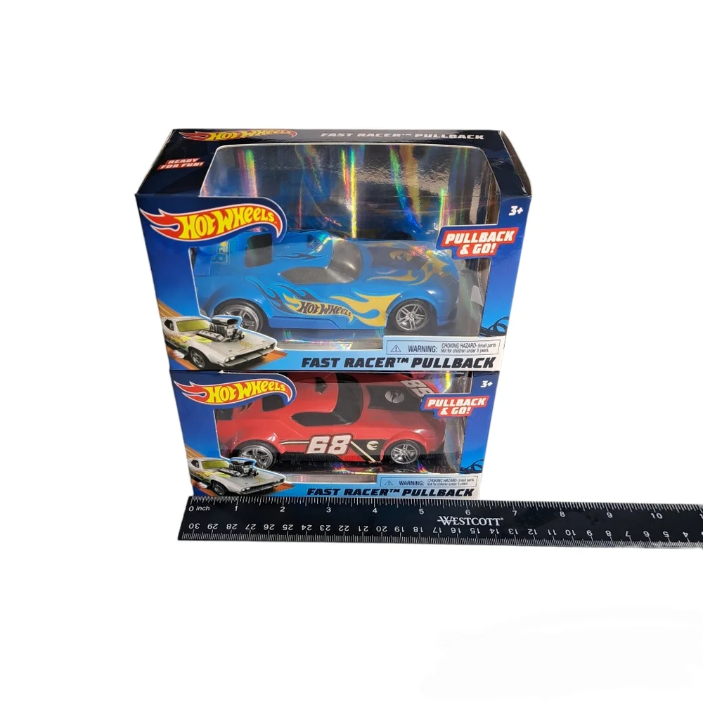 Hot Wheels Lot/2 Boys Pullback‎ Racers Blue & Red Fast Fish Cars
